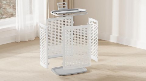 Kosz na pranie biało szary 75l - RLH021WG01