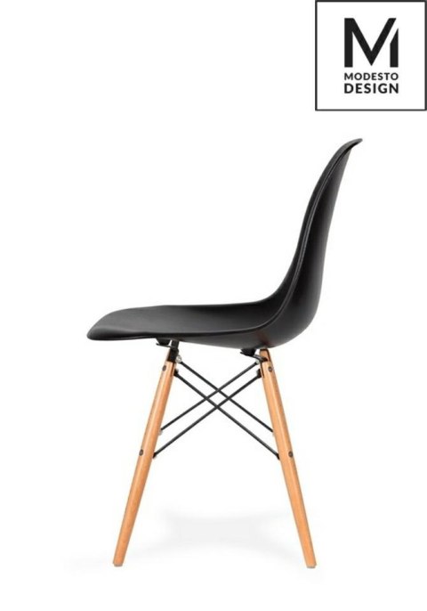 Modesto Design MODESTO zestaw 6 krzeseł DSW czarny - podstawa bukowa