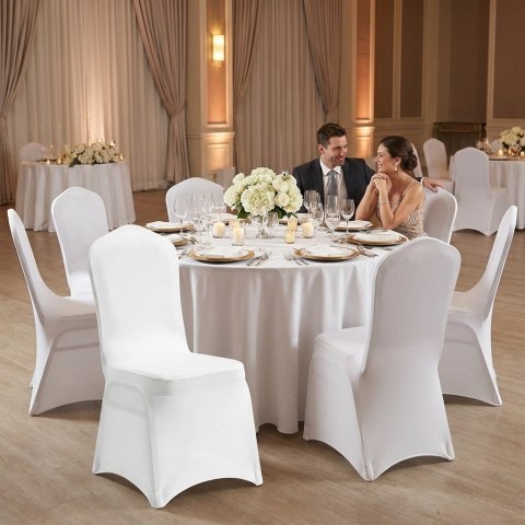 SHP Zestaw 2 pokrowców na krzesło bankietowe SHP WEDING biały