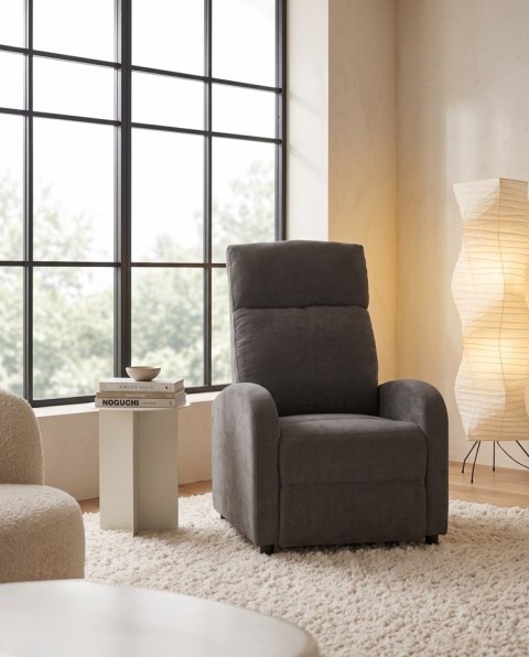 King Home Fotel wypoczynkowy rozkładany RELAX PREMIUM ciemny szary