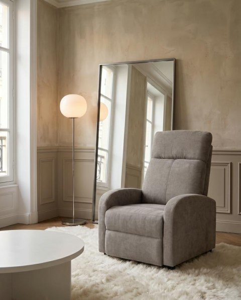 King Home Fotel wypoczynkowy rozkładany RELAX PREMIUM jasny szary
