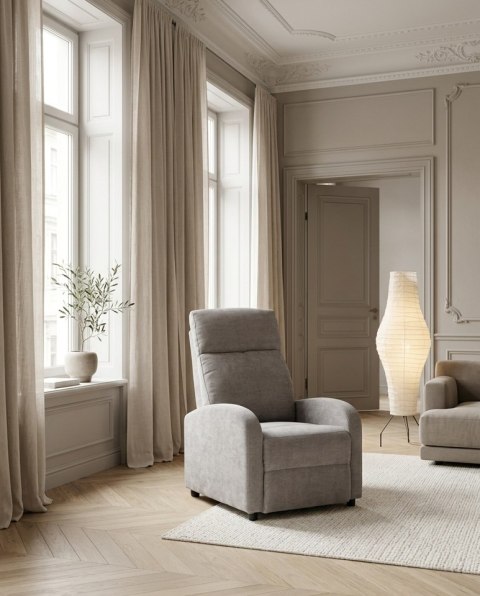 King Home Fotel wypoczynkowy rozkładany RELAX PREMIUM jasny szary