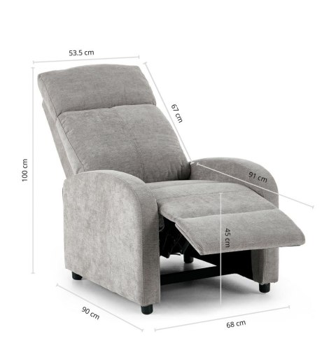 King Home Fotel wypoczynkowy rozkładany RELAX PREMIUM jasny szary