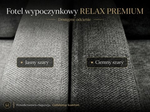 King Home Fotel wypoczynkowy rozkładany RELAX PREMIUM ciemny szary
