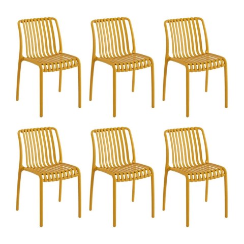 King Home Zestaw 6 krzeseł STRIPS UV żółty