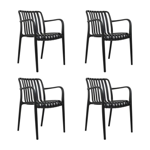 Modesto Design MODESTO zestaw 4 krzeseł STRIPS ARM czarny
