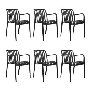 Modesto Design MODESTO zestaw 6 krzeseł STRIPS ARM czarny