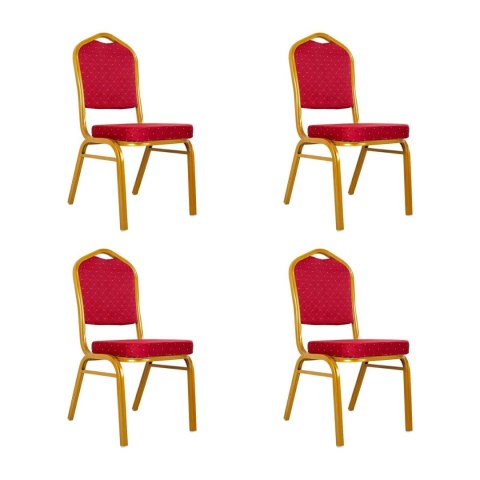King Home Zestaw 4 krzeseł bankietowych HEROS czerwony