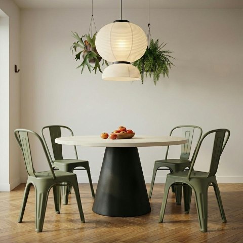 King Home Zestaw 6 Krzeseł TOWER PARIS PP UV ciemnozielone