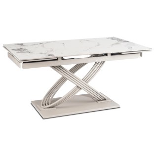 Stół IBIZA Ceramiczny Rozkładany 160-240 cm Biały Marmur/Kaszmir