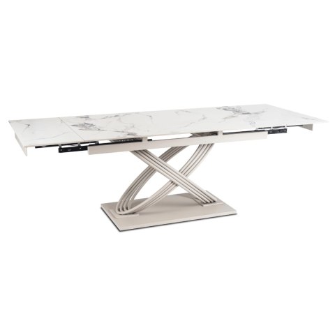 Stół IBIZA Ceramiczny Rozkładany 160-240 cm Biały Marmur/Kaszmir