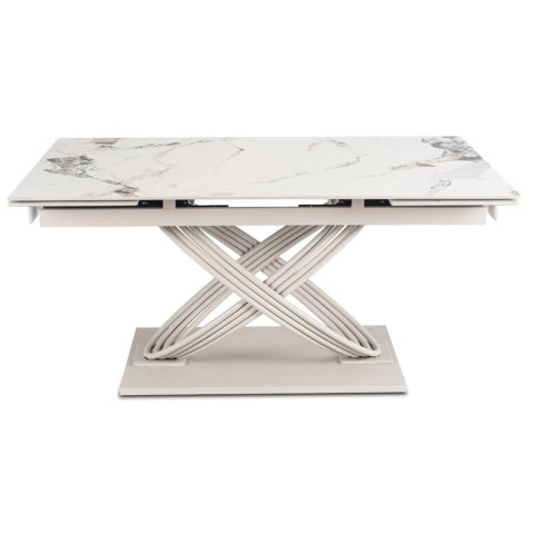 Stół IBIZA Ceramiczny Rozkładany 160-240 cm Biały Marmur/Kaszmir