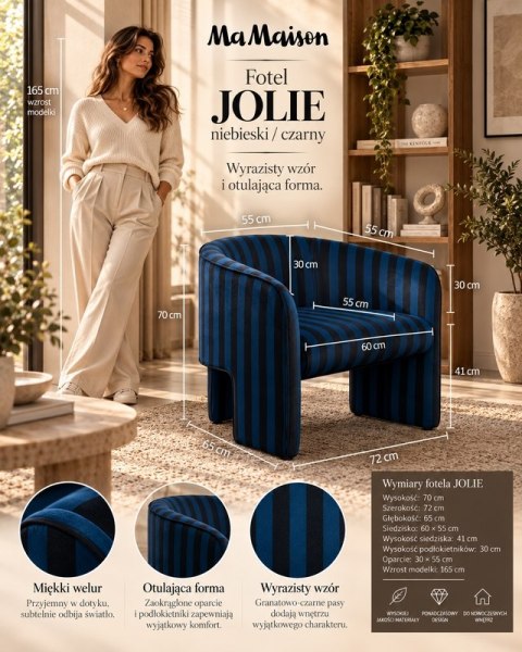 MaMaison MaMaison fotel JOLIE niebieski / czarny