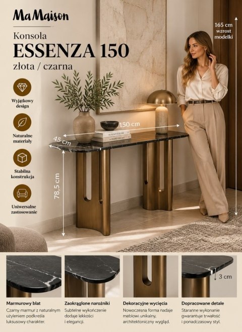 MaMaison MaMaison konsola ESSENZA 150 złota / czarna