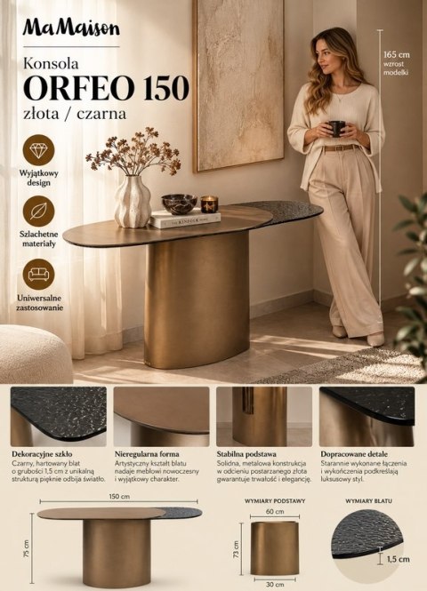 MaMaison MaMaison konsola ORFEO 150 złota / czarna
