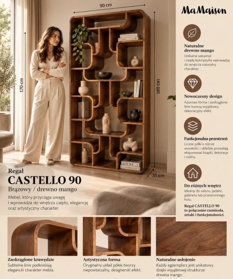 MaMaison MaMaison regał CASTELLO 90 brązowy / drewno mango