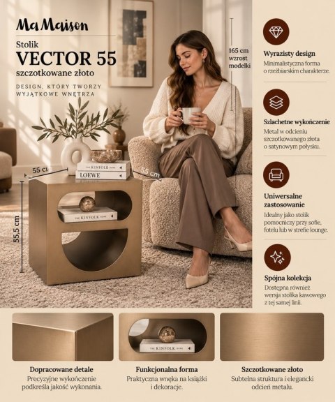 MaMaison MaMaison stolik VECTOR 55 szczotkowane złoto
