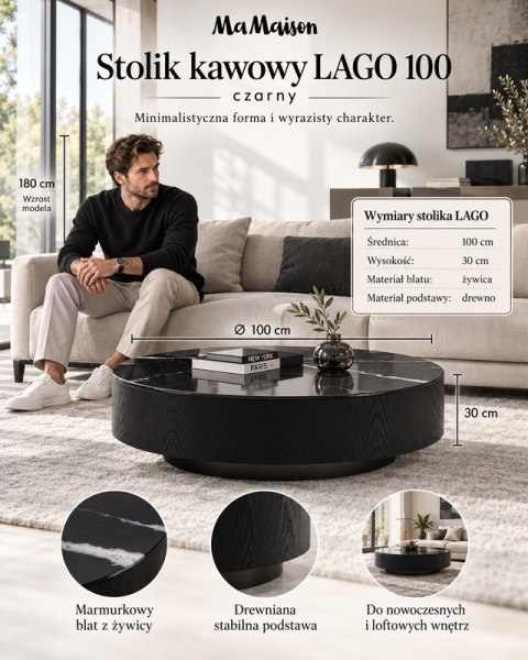 MaMaison MaMaison stolik kawowy LAGO 100 czarny