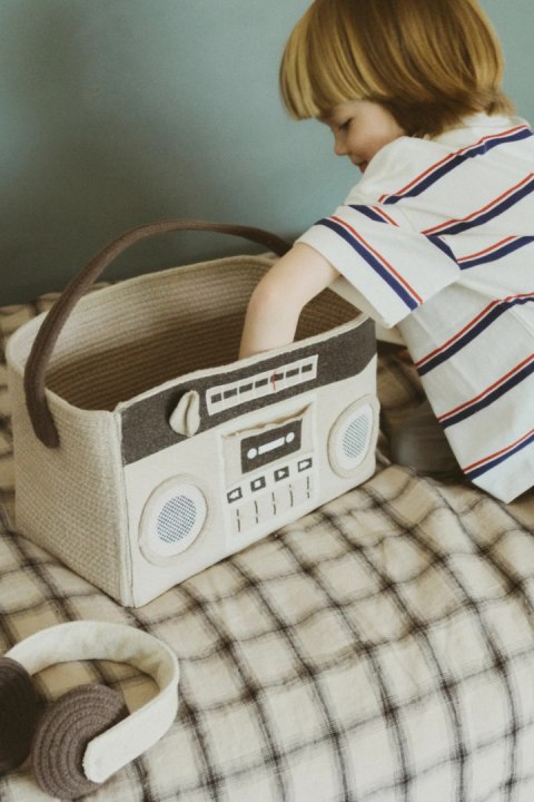 Bawełniany kosz do przechowywania i zabawy Boombox Radio Lorena Canals