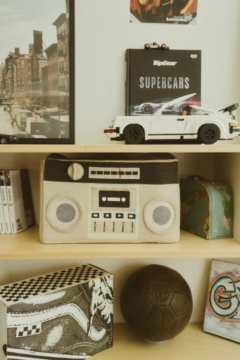 Bawełniany kosz do przechowywania i zabawy Boombox Radio Lorena Canals