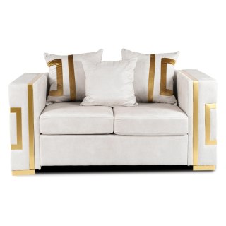 Sofa PALLAZO 2S Dwuosobowa Kremowo/Złota