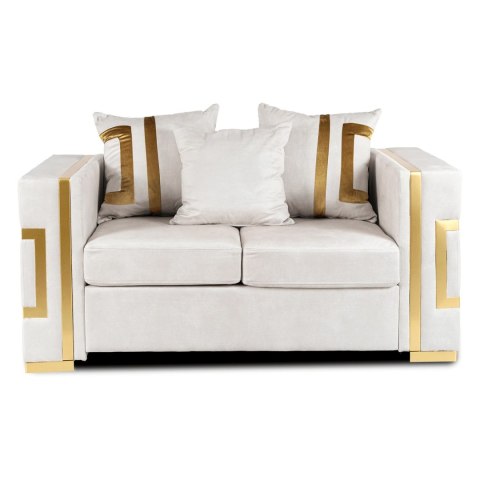 Sofa PALLAZO 2S Dwuosobowa Kremowo/Złota