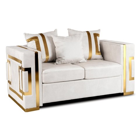 Sofa PALLAZO 2S Dwuosobowa Kremowo/Złota