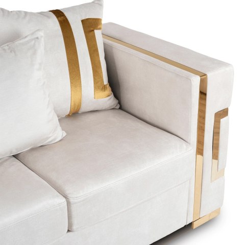 Sofa PALLAZO 2S Dwuosobowa Kremowo/Złota