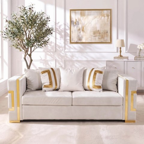 Sofa PALLAZO 3S Trzyosobowa Kremowo/Złota