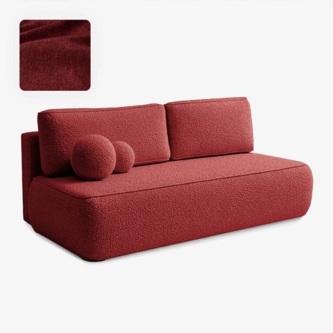 Sofa Rozkładana ARVETO Bordowa Boucle