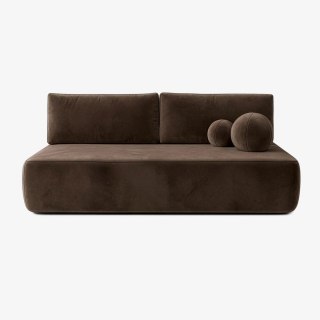 Sofa Rozkładana ARVETO Brązowa Welurowa