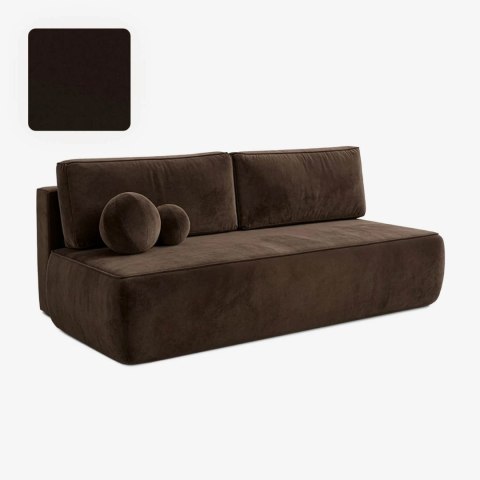 Sofa Rozkładana ARVETO Brązowa Welurowa