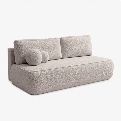 Sofa Rozkładana ARVETO Kremowa Boucle
