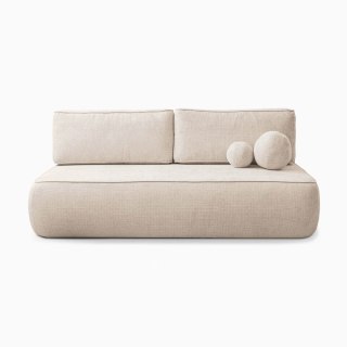 Sofa Rozkładana ARVETO Kremowa Szenilowa