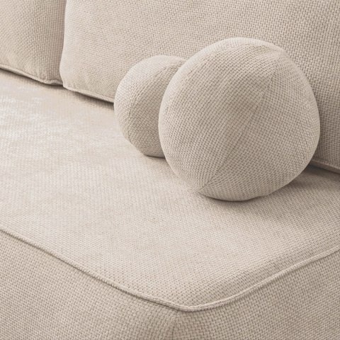 Sofa Rozkładana ARVETO Kremowa Szenilowa