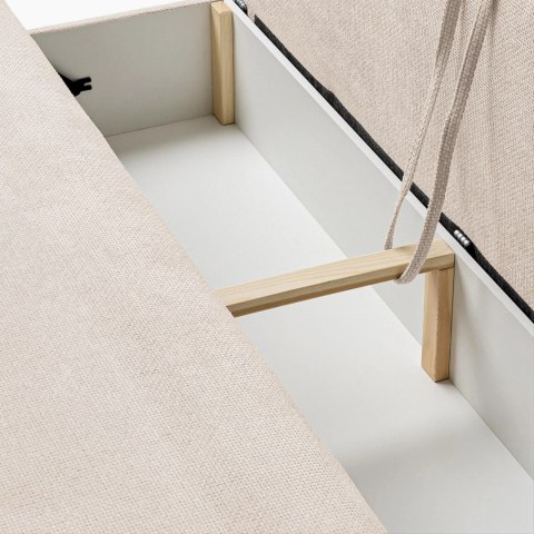 Sofa Rozkładana ARVETO Kremowa Szenilowa