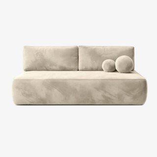 Sofa Rozkładana ARVETO Kremowa Welurowa