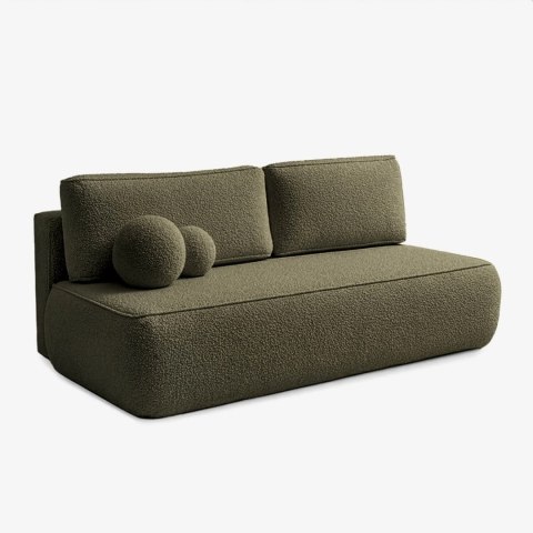 Sofa Rozkładana ARVETO Oliwkowa Boucle