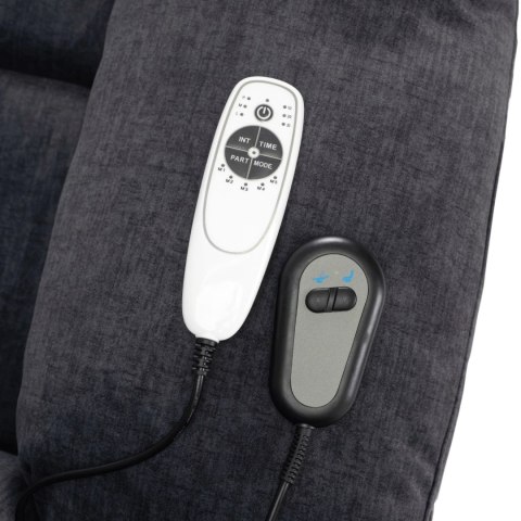 Fotel Masujący Elektrycznie Rozkładany FENIX z Funkcją Wstawania Ciemny Popiel