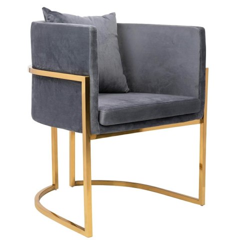 King Home Fotel CHLOE VELVET ciemny szary - metal, welur