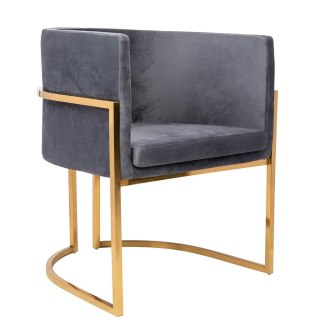 King Home Fotel CHLOE VELVET ciemny szary - metal, welur