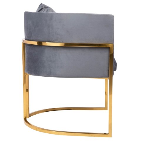 King Home Fotel CHLOE VELVET ciemny szary - metal, welur
