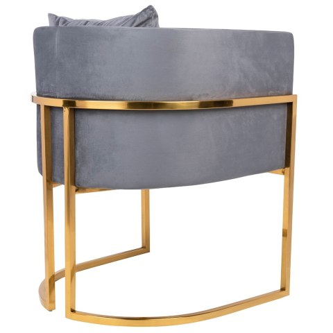 King Home Fotel CHLOE VELVET ciemny szary - metal, welur
