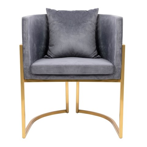 King Home Fotel CHLOE VELVET ciemny szary - metal, welur
