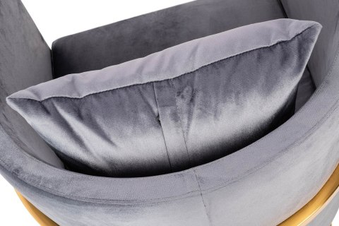 King Home Fotel CHLOE VELVET ciemny szary - metal, welur