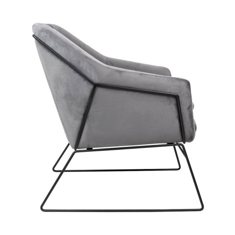 King Home Fotel EMMA VELVET ciemny szary welur - podstawa czarna