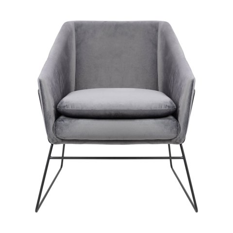 King Home Fotel EMMA VELVET ciemny szary welur - podstawa czarna