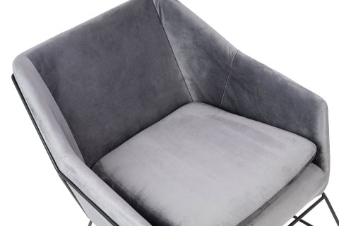 King Home Fotel EMMA VELVET ciemny szary welur - podstawa czarna