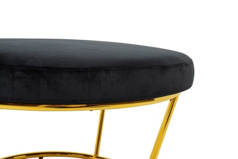 King Home Fotel GABBIA STAND z podnóżkiem złoty - welur, stal
