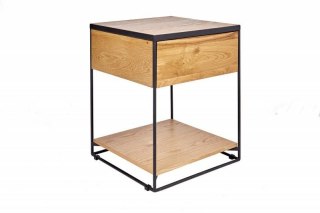 Invicta Interior INVICTA stolik nocny SCORPION 40 cm dąb - lite drewno, metal